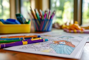 Inspiration pour des soirées créatives avec des coloriages d'une princesse Disney