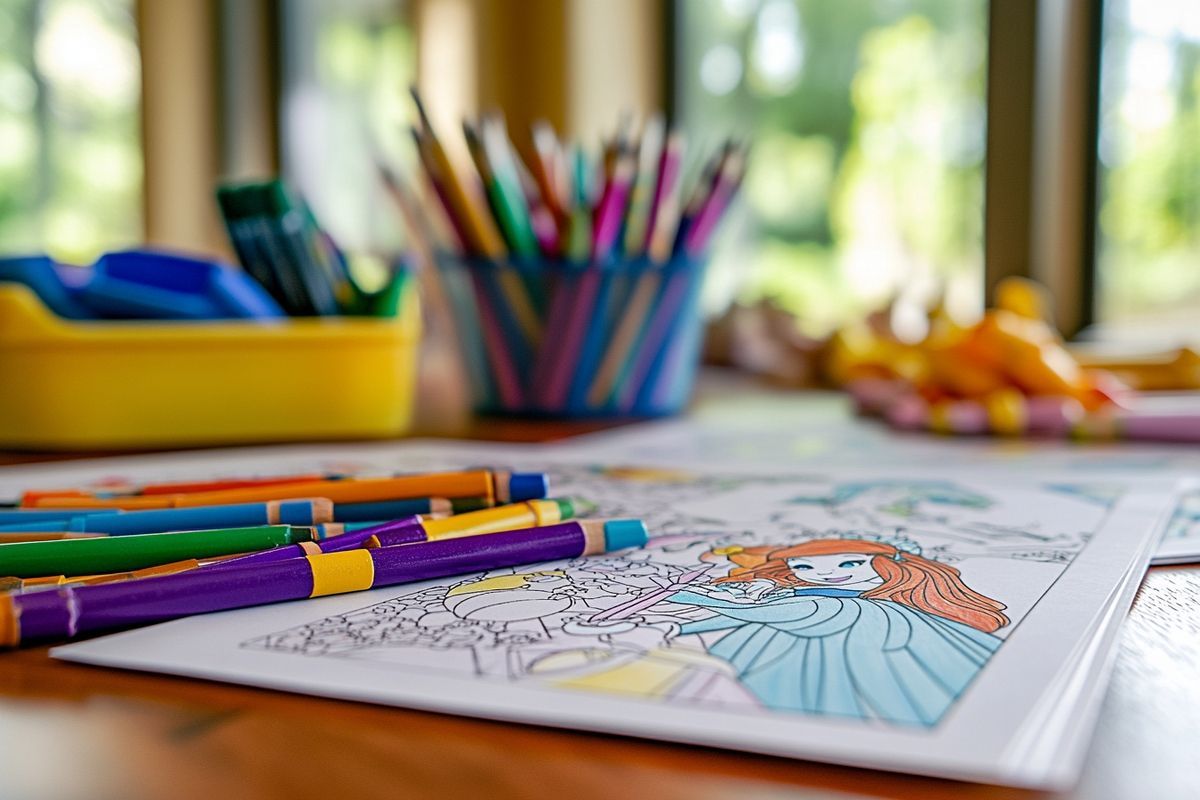 Inspiration pour des soirées créatives avec des coloriages d'une princesse Disney