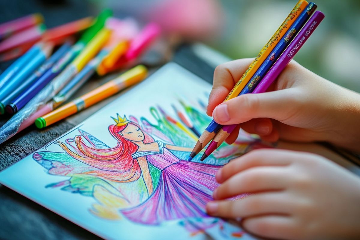 Princesse à colorier : un moyen ludique d'apprendre les couleurs