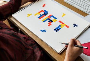 8 bit words illustration of creativity art design ideas