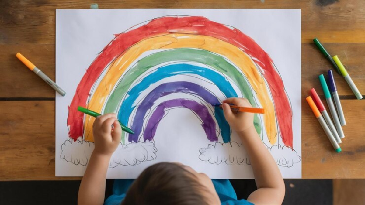 arc-en-ciel à colorier
