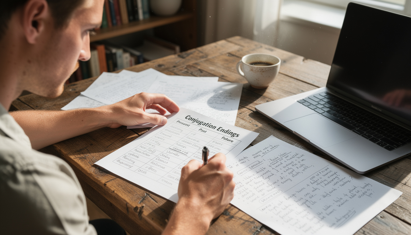 apprenez à créer un tableau personnalisé des terminaisons de conjugaison pour maîtriser facilement les verbes en français.
