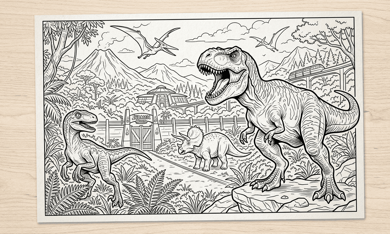 coloriage Jurassic World Mosasaurus